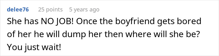 Comment about wife leaving toddlers behind to party with new man, husband left to handle the situation and fallout.