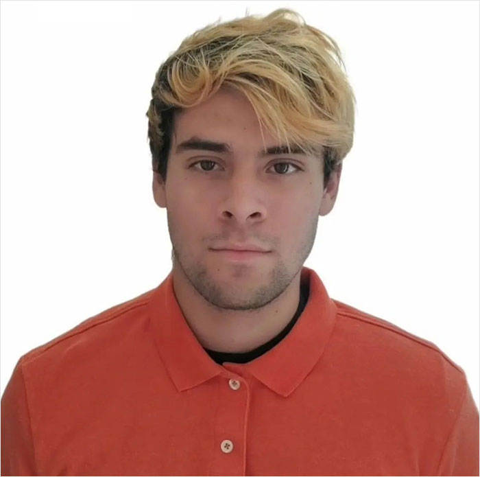 Young man with blonde hair wearing an orange polo shirt, related to American Nightmare online marriage incident.