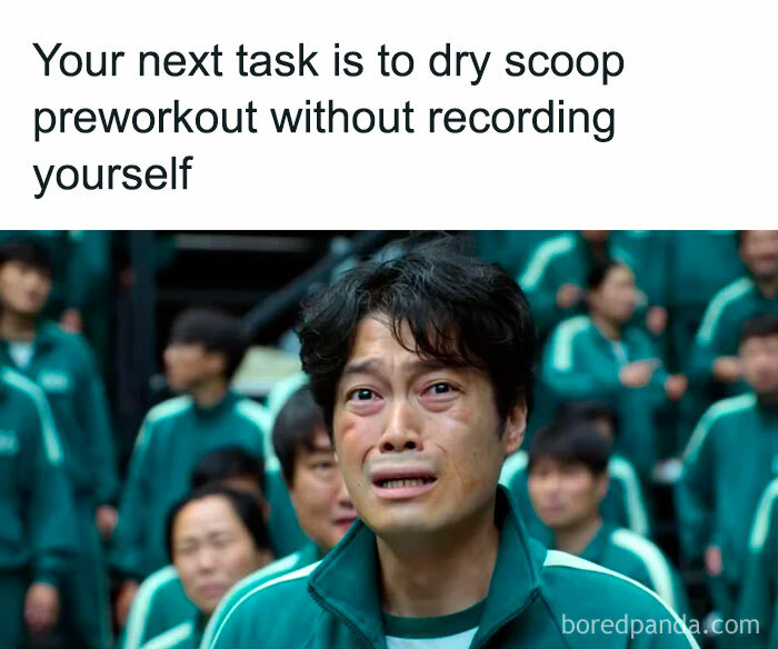 Man in workout gear looking distressed, illustrating struggles of fitness influencers taking babies to the gym.