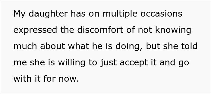 Text excerpt about a woman's boyfriend acting secretive and her mom considering hiring a PI to learn more.