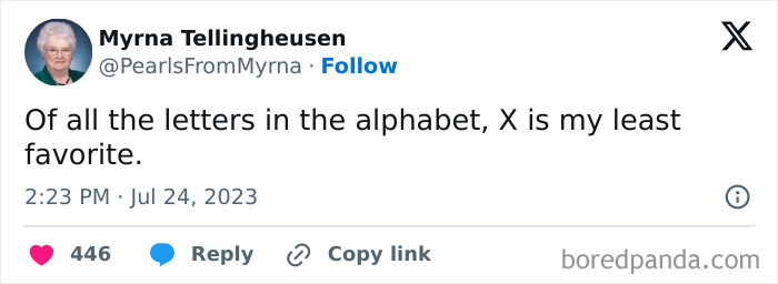 Internet’s funniest grandma sharing a sharp joke on Twitter, known for humor as sharp as her knitting needles.