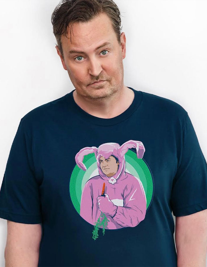 Man wearing a graphic t-shirt, expressing a raw and unfiltered celebrity confession with a skeptical facial expression.