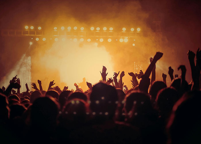 Crowd at a concert raising hands, illustrating common purchases people have ditched due to ridiculous price tags.