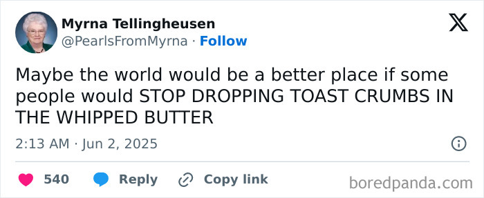 Screenshot of a humorous social media post by the internet’s funniest grandma delivering a witty joke.