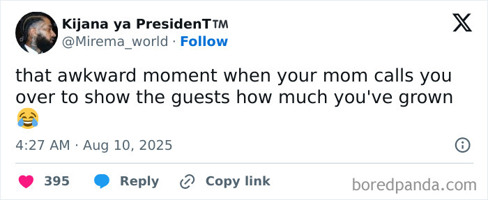 Screenshot of a tweet about an awkward moment, illustrating specific moments in our lives that aren’t original experiences.