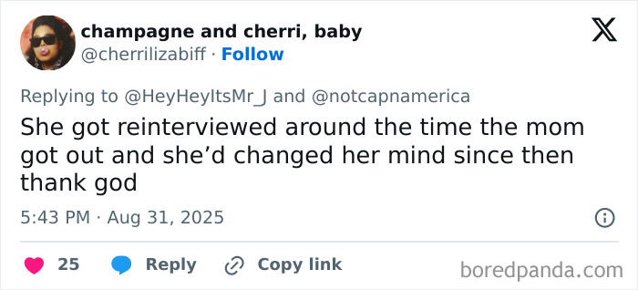 Screenshot of a Twitter reply discussing a mom who catfished her daughter using the Lo nickname in disturbing threats.