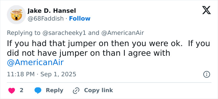 Screenshot of a tweet discussing flight attendant forcing model to button up, highlighting big breasts discrimination issues.