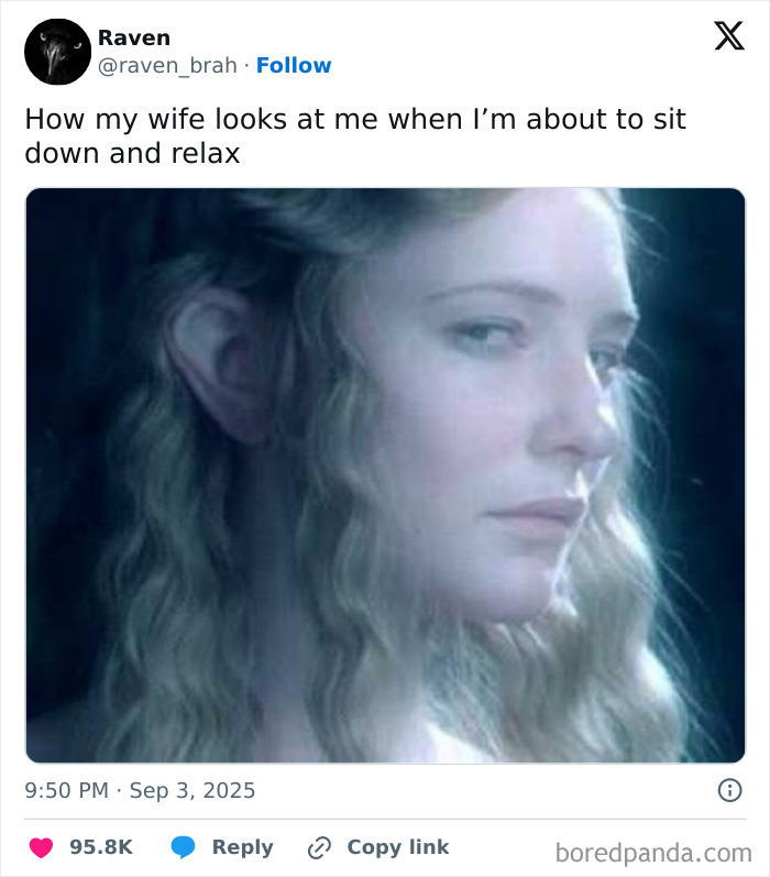 Screenshot of a funny tweet showing a woman giving a skeptical look, illustrating the funniest tweets of September.