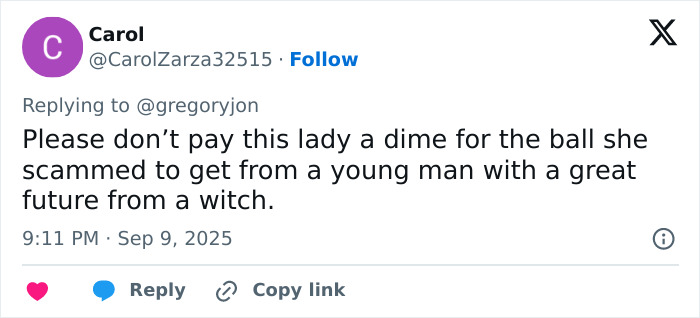 Tweet criticizing a woman for snatching a home run ball from a young boy, related to company offers $5K to Karen story.