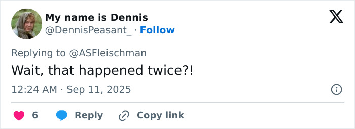 Screenshot of a tweet by user My name is Dennis reacting to the FBI director under fire after amateur hour mistake.