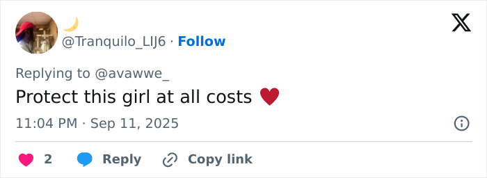 Social media reply supporting The Rock's daughter amid remarks about Charlie Kirk and ongoing controversy. Social media reply supporting The Rock's daughter amid remarks about Charlie Kirk and ongoing controversy.