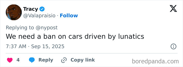 Screenshot of a tweet criticizing maniac drivers after a teen was hit by a car following a rejected advance incident. Screenshot of a tweet criticizing maniac drivers after a teen was hit by a car following a rejected advance incident.