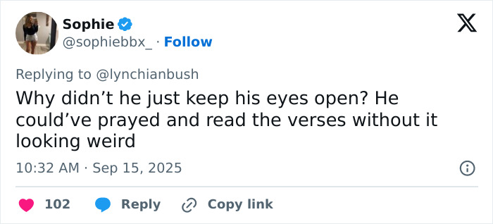 Screenshot of a tweet discussing Chris Pratt being mocked for his weird way of praying in a viral clip.