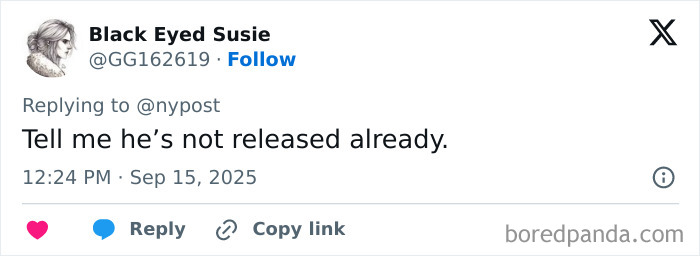 Screenshot of a social media reply discussing the maniac driver’s shocking response to cops after hitting a teen. Screenshot of a social media reply discussing the maniac driver’s shocking response to cops after hitting a teen.