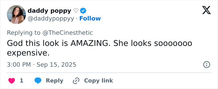 Social media post praising Jenna Ortega&rsquo;s stylist and star after viral Emmy outfit request and reaction.