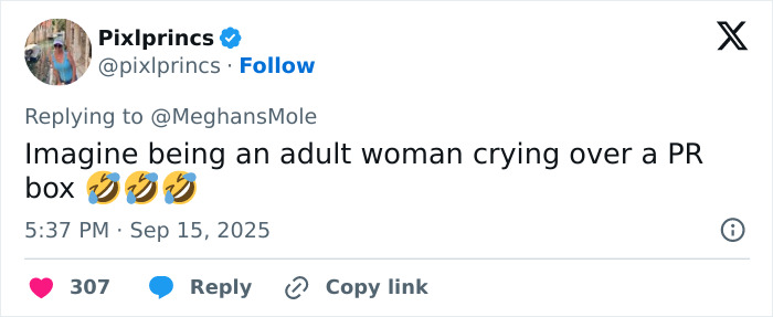 Screenshot of a reality TV star lashing out at Meghan Markle, calling her unappreciative in a social media post.