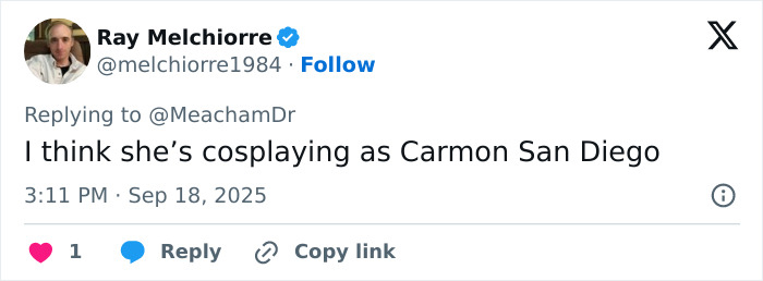 Screenshot of a tweet mocking the First Lady’s outfit during her UK visit, referencing light bulb humor. Screenshot of a tweet mocking the First Lady’s outfit during her UK visit, referencing light bulb humor.