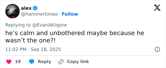 Screenshot of a tweet discussing Tyler Robinson hours after the Kirk crime amid Candace Owens claims.