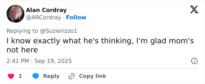 Tweet screenshot showing a comment expressing insight on King Charles&rsquo; subtle signs of impatience with Donald Trump.