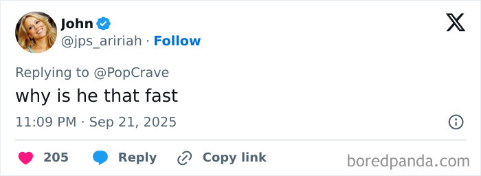 A tweet screenshot showing a user amazed by Harry Styles secretly running Berlin Marathon with impressive speed.