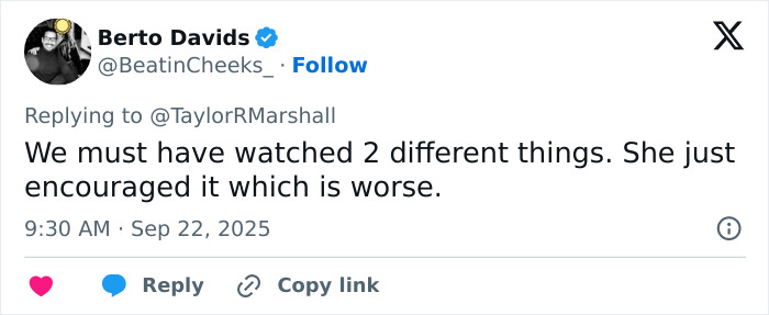 Screenshot of a viral Twitter reply fueling heated debate about Erika Kirk and the feminist movement at Charlie's funeral.