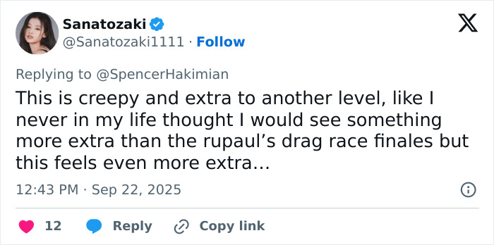 Tweet screenshot showing a user criticizing Charlie Kirk memorial organizers for Erika’s surprising WWE level stuff entrance. Tweet screenshot showing a user criticizing Charlie Kirk memorial organizers for Erika’s surprising WWE level stuff entrance.