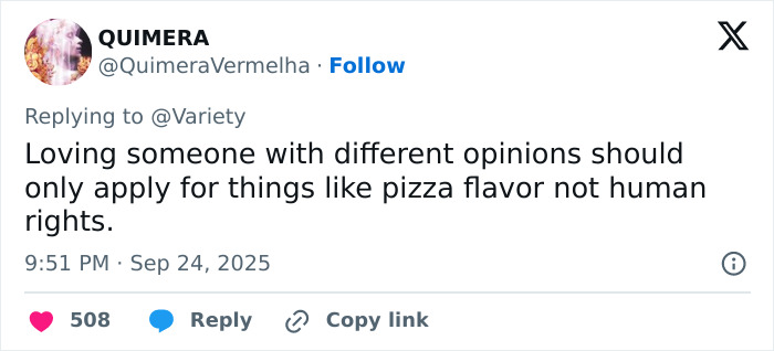 Tweet from user QUIMERA discussing opinions about trans feud, related to Emma Watson and J.K. Rowling controversy and fan reactions.