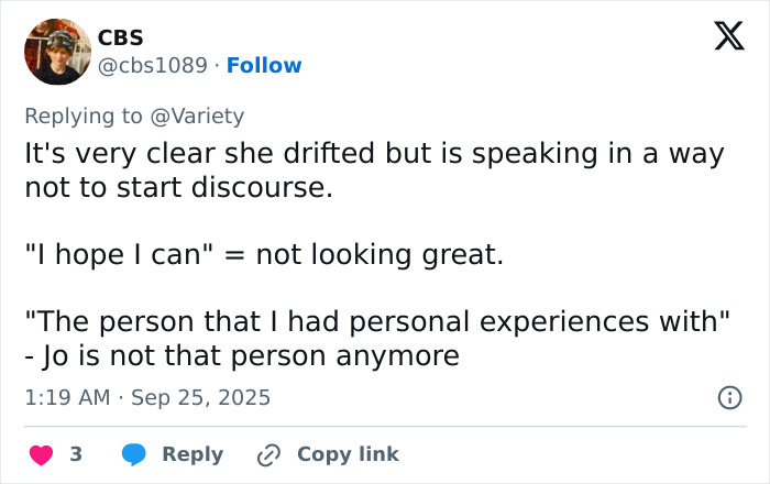 Tweet criticizing Emma Watson's response in trans feud with J.K. Rowling, highlighting fan disappointment with her silence.