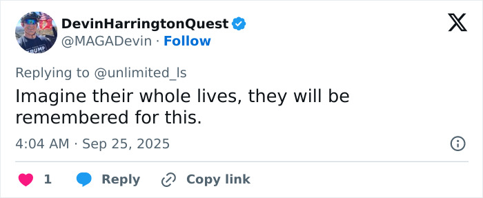 Tweet from DevinHarringtonQuest discussing sisters who destroyed Charlie Kirk memorial and are now begging for money after becoming homeless.
