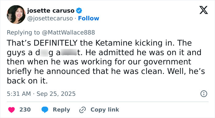 Screenshot of a Twitter reply mentioning Elon Musk and speculation around his behavior linked to conspiracy theories online.