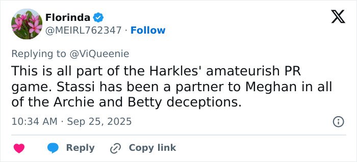 Tweet criticizing Meghan Markle and discussing reality TV star lashing out over unappreciative behavior.