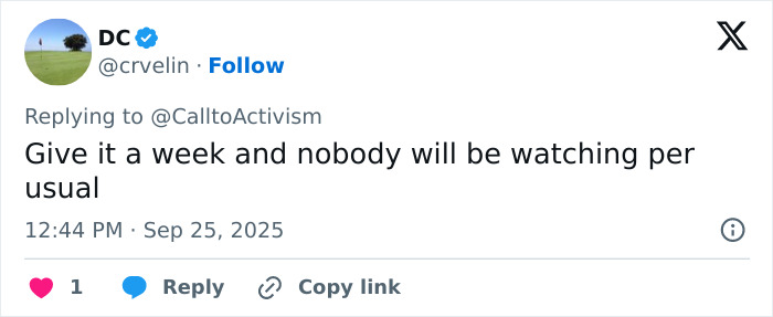 Tweet response on social media, discussing Jimmy Kimmel&rsquo;s comeback amid ABC lawsuit threat involving Trump.