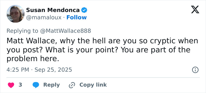 Tweet screenshot showing a user questioning cryptic posts linked to Elon Musk conspiracy theories after a funeral event.