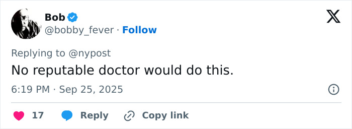 Tweet from a user expressing disbelief about a surgeon involved in a fatal breast enlargement case detained with the teen&rsquo;s mom.