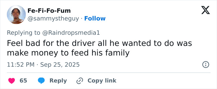 Tweet expressing sympathy for Lyft driver denied ride due to weight, related to rapper settling lawsuit with Lyft.