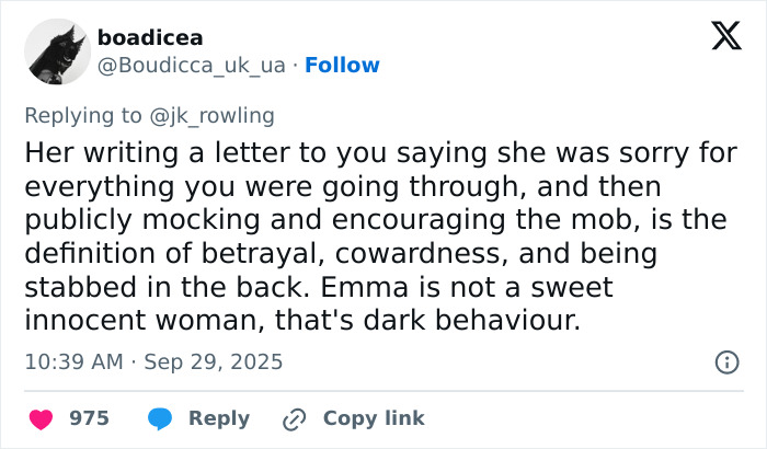 JK Rowling Reignites Emma Watson Feud In Scathing Post That Reveals Details Of Their Past