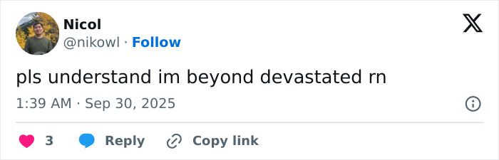 Tweet expressing devastation in response to Nicole Kidman and Keith Urban's split sparking hilarious reactions online.