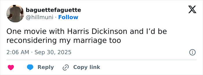 Tweet reacting to Nicole Kidman and Keith Urban's split with a humorous comment about reconsidering marriage.