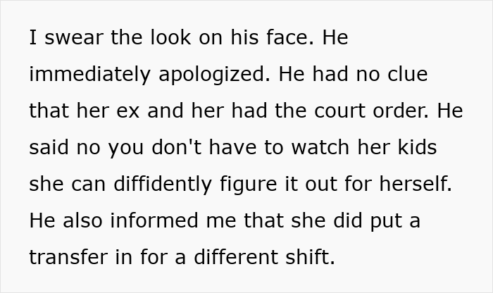Woman suspicious of husband's coworker nannying his girlfriend&rsquo;s children for free in a tense conversation about court orders.