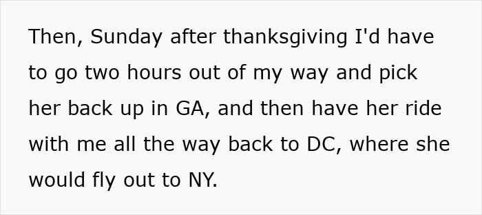 Text describing a boyfriend being manipulated by an entitled lady to break up, then demanded free rides from him.