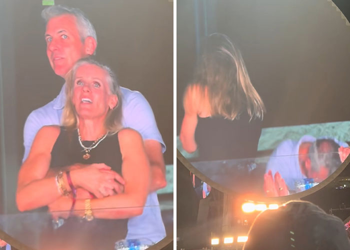 Husband of woman caught with CEO at Coldplay concert seen embracing her amid divorce rumors. Husband of woman caught with CEO at Coldplay concert seen embracing her amid divorce rumors.