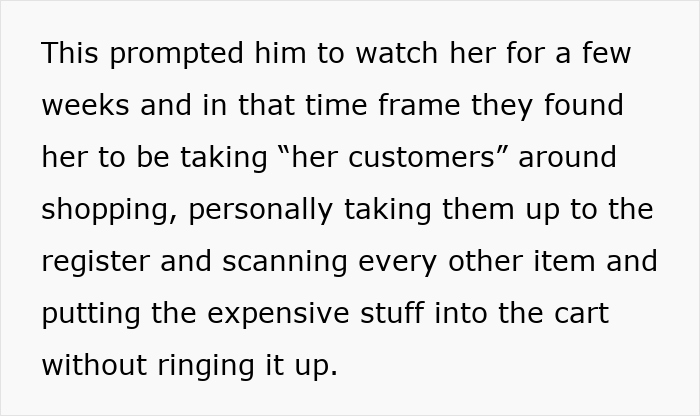 Employee observes pet store manager defrauding $3500 by scanning select items without ringing them up.