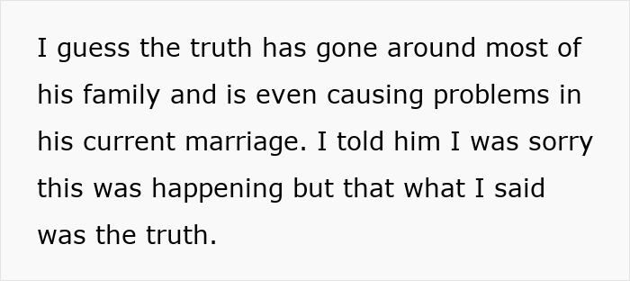 Text excerpt discussing the truth causing problems in a marriage after a shallow man lies about cheating.
