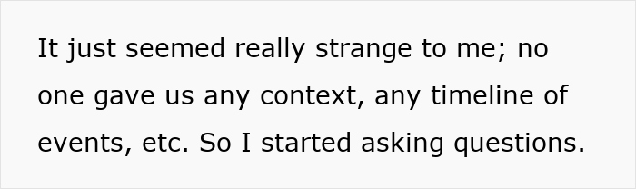 Text on screen showing a person questioning strange events during class, related to teacher scaring student incident.