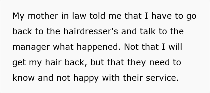 Text excerpt about a lady comparing getting too short haircut to her father's passing, expressing dissatisfaction. Text excerpt about a lady comparing getting too short haircut to her father's passing, expressing dissatisfaction.