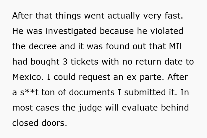 Text excerpt about MIL poisoning toddler with essential oils leading to husband's shock and wife leaving in a legal dispute context.