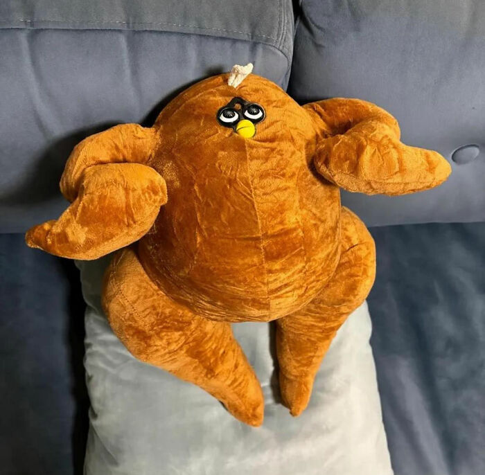 Plush stuffed toy shaped like a cooked turkey, one of the weirdest purchases people would make in a heartbeat.