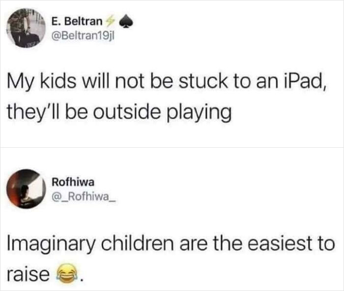 Screenshot of social media comments humorously addressing parenting and kids playing outside in fitness influencer context.