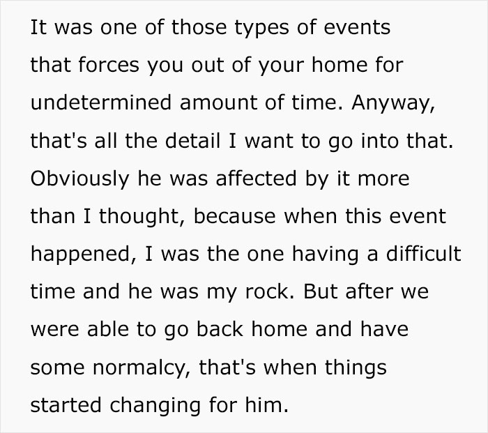 Text excerpt showing a woman reflecting on giving her husband another chance and learning a difficult lesson.