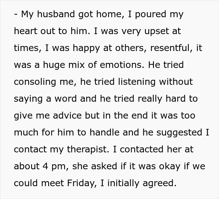 Text about a woman learning the truth about why she never got to study abroad, expressing mixed emotions. Text about a woman learning the truth about why she never got to study abroad, expressing mixed emotions.